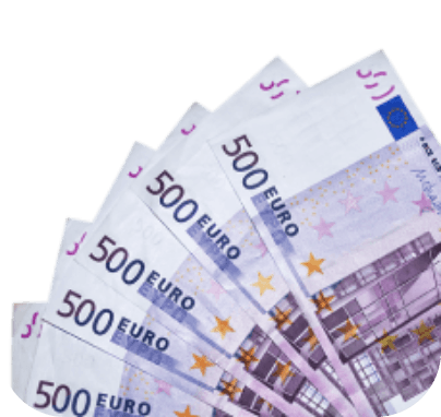 Euro banknotes representing a market index